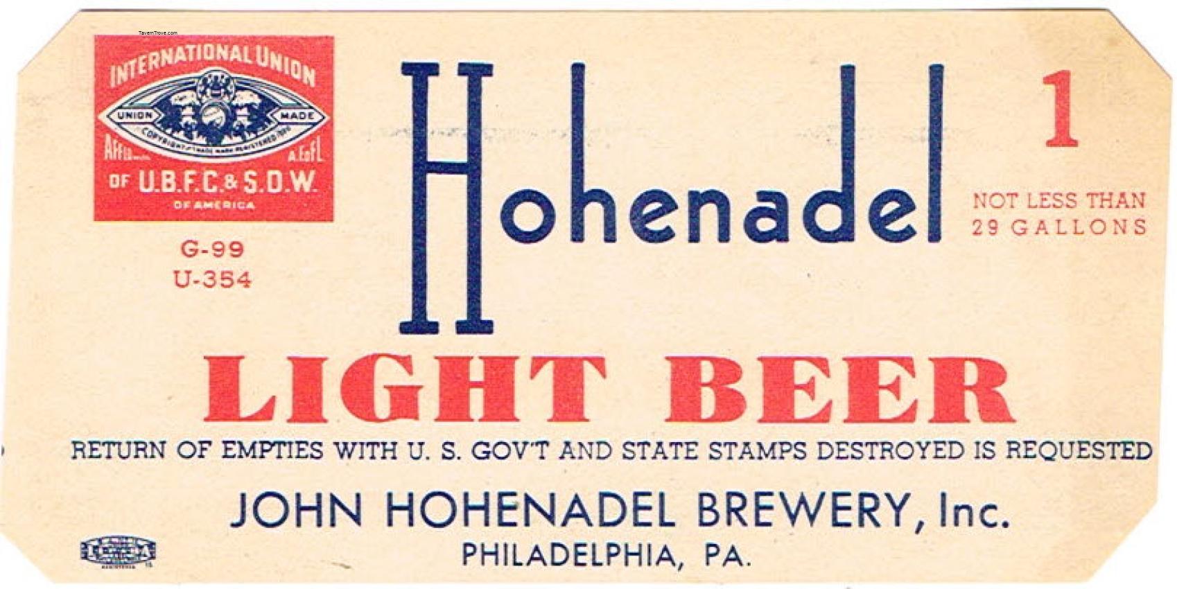 Hohenadel Light Beer
