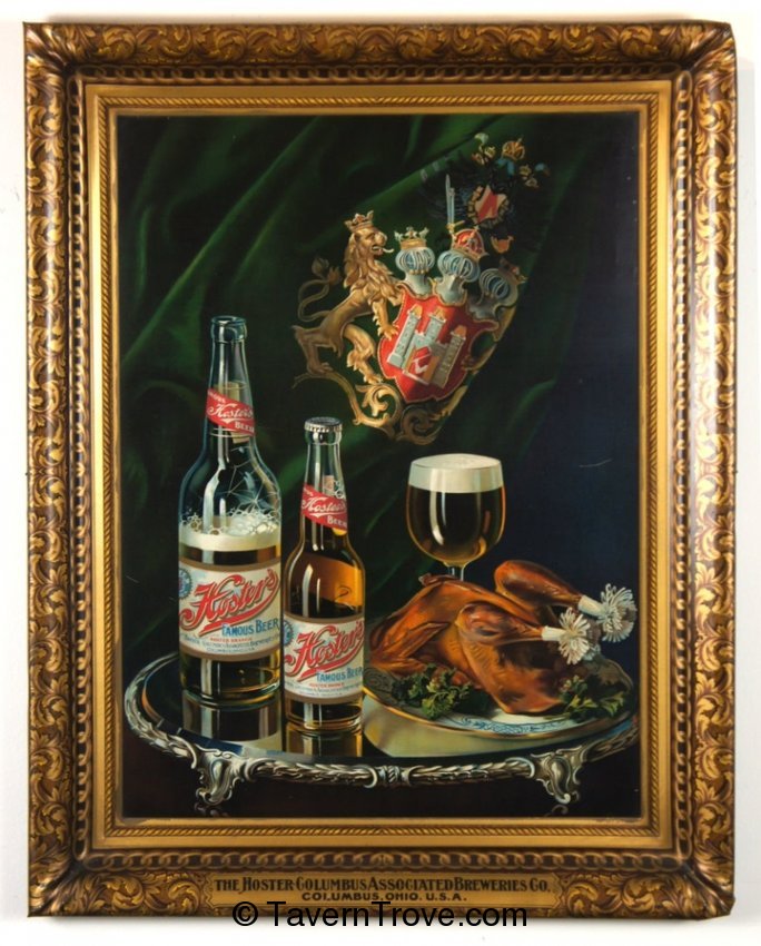 Hoster's Famous Beer self-framed tin