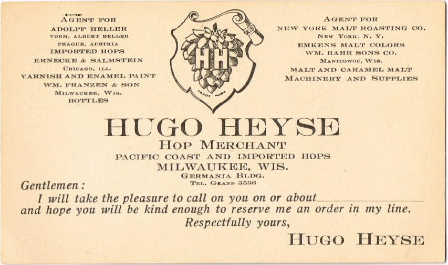 Hugo Heyse American Hominy Co. Milwaukee Wisconsin Lot of Two