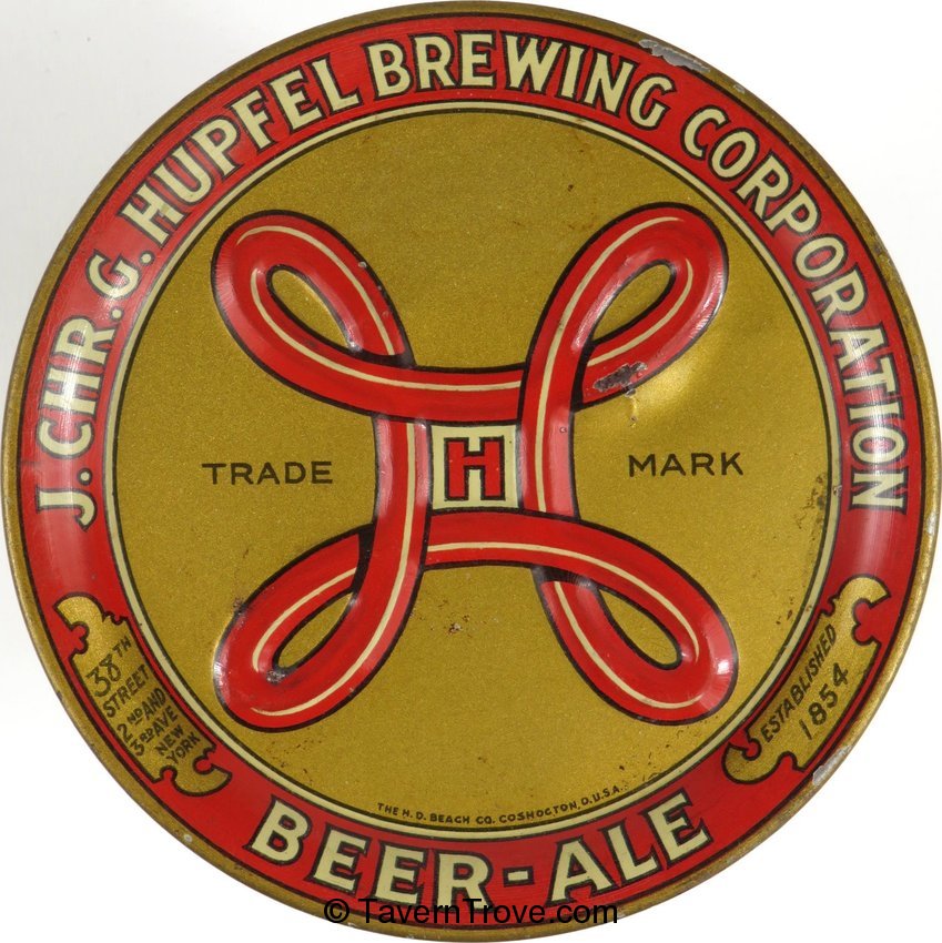 Hupfel's Beer-Ale Tin Coaster