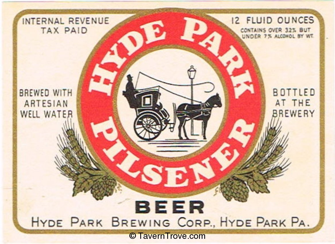 Hyde Park Pilsener Beer