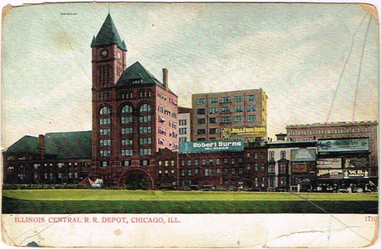 Illinois Central R.R. Depot (Bull Frog Beer)