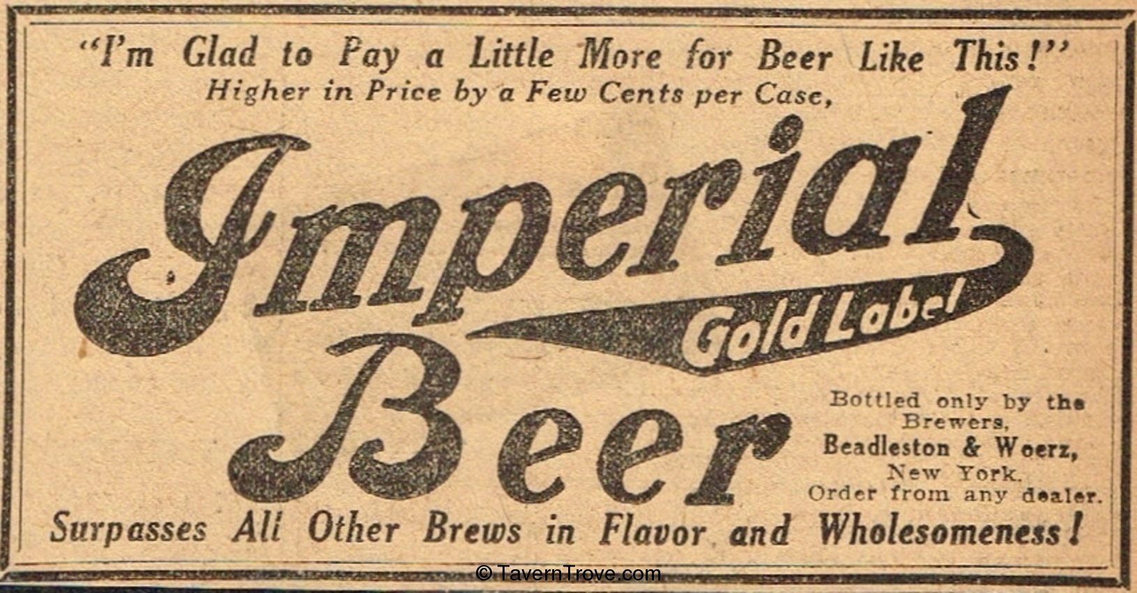 Imperial Gold Label Beer