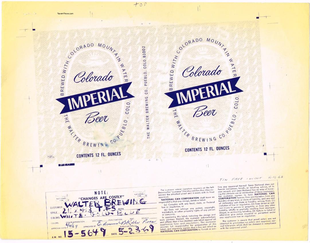 Imperial Beer Can Proof for National Can Co.