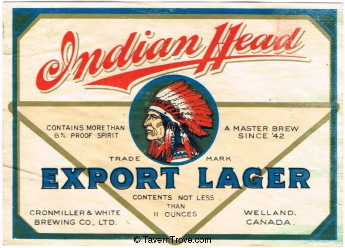 Indian Head Export Lager Beer
