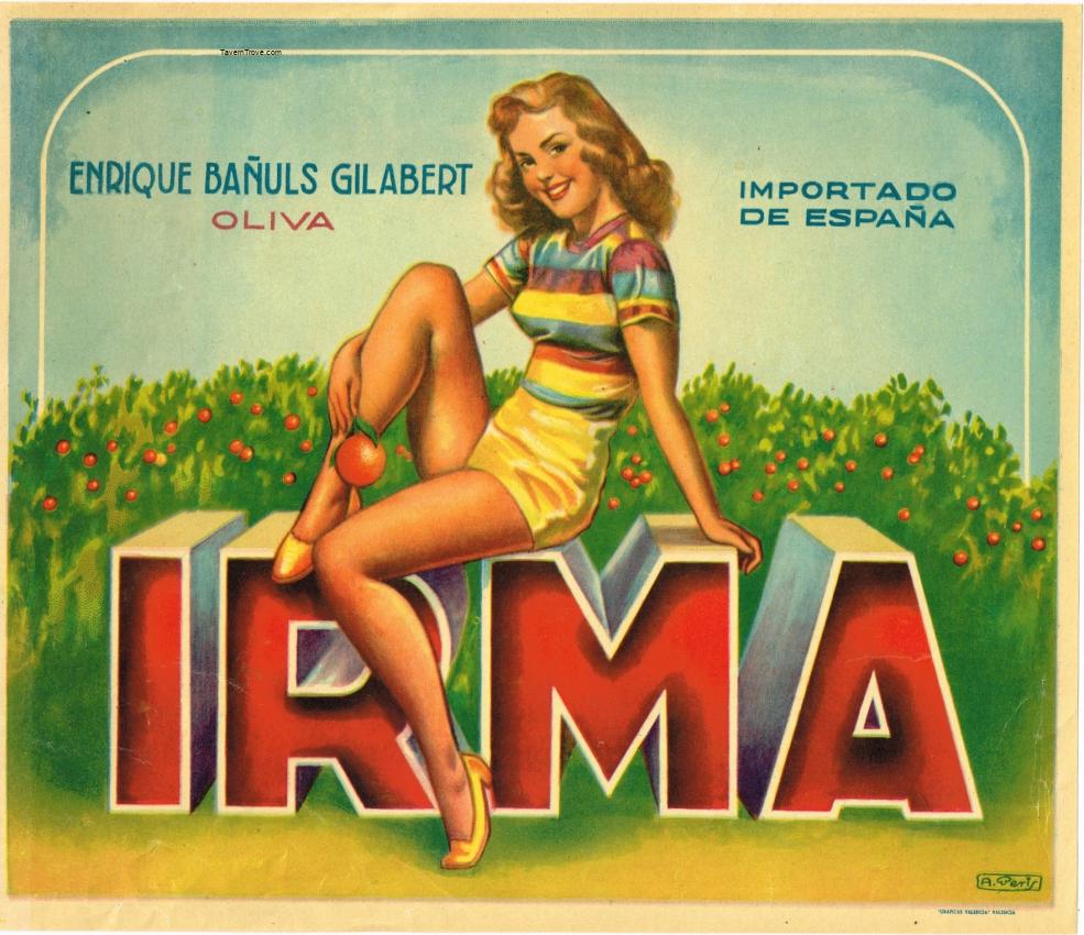 Irma Oranges Enrique Banuls Gilabert Fruit Crate Label Spain
