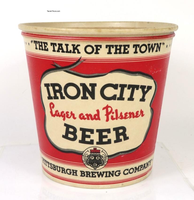 Iron City Lager and Pilsener Beer Wax Paper Bucket