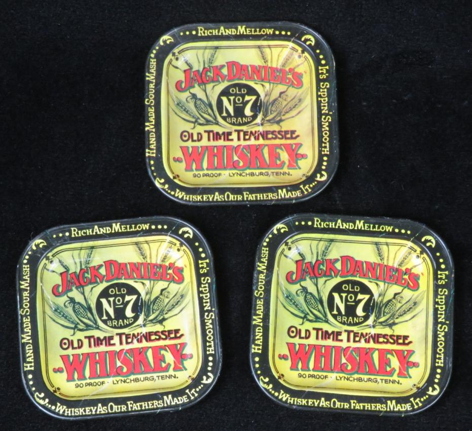 Jack Daniels Whiskey Tip Trays Lot of Three