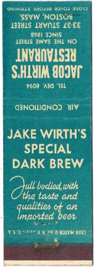 Jacob Wirth's Special Dark Brew