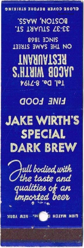 Jacob Wirth's Special Dark Brew