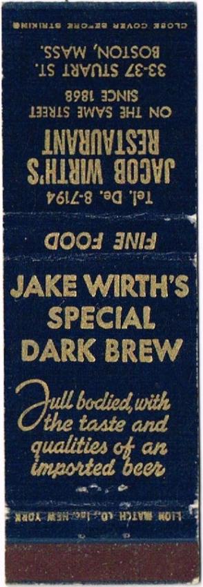 Jacob Wirth's Special Dark Brew