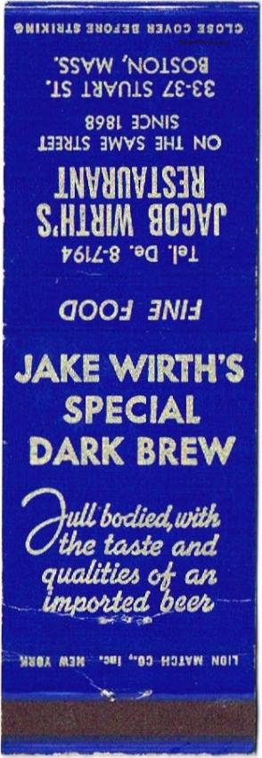 Jacob Wirth's Special Dark Brew