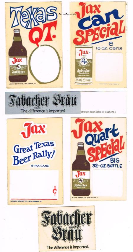 Jax Beer Point of Sale Price Decals lot of Six