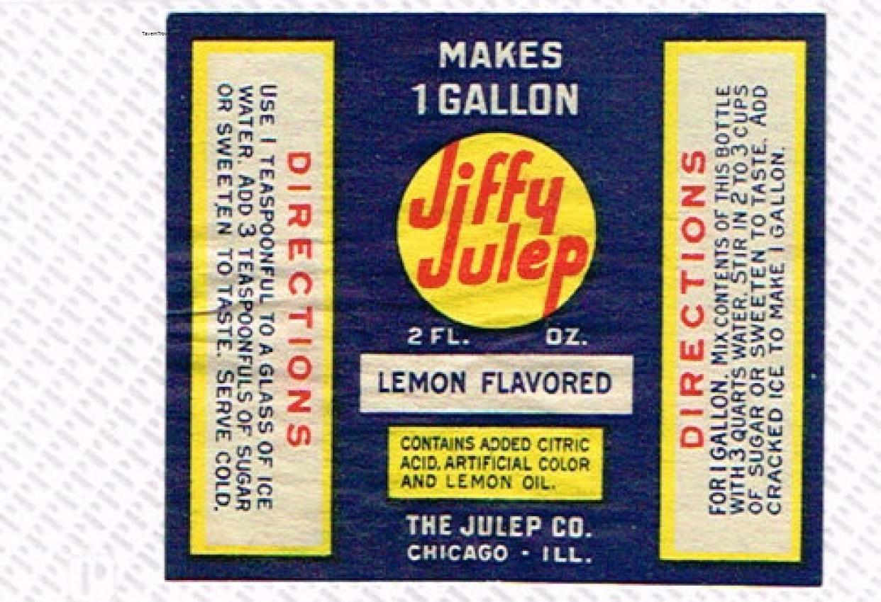 Jiffy Julep Lemon Soda Syrup Chicago Illinois 2oz