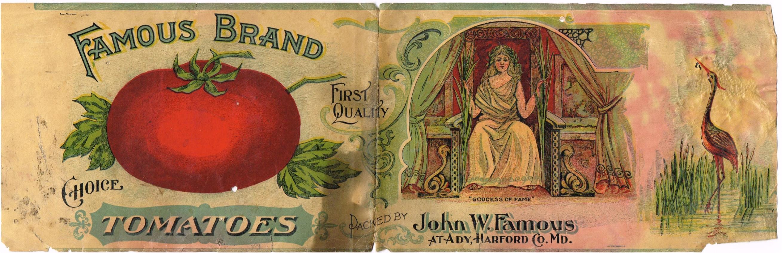 John Famous Tomato Can Label Ady Hartford County Maryland
