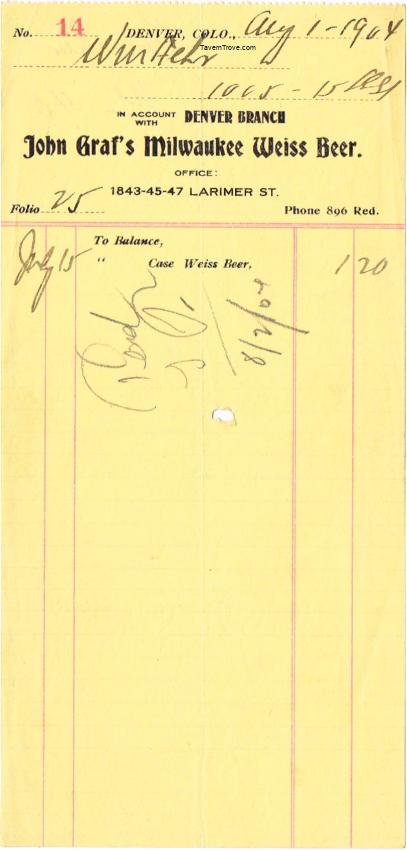 John Graf Milwaukee Weiss Beer (Branch)