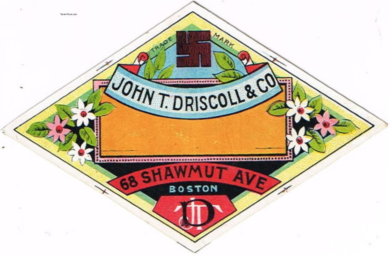 JOhn T. Driscoll & Co. Stock Label (w/swastika) Boston Massachusetts