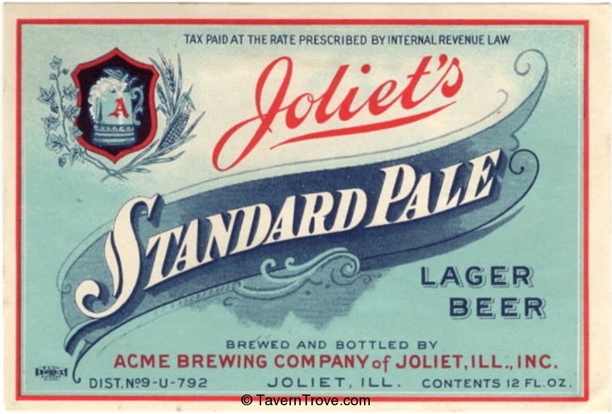 Joliet's Standard Pale Lager Beer