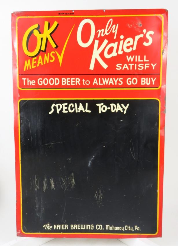 Kaier's Beer Specials Chalk Board