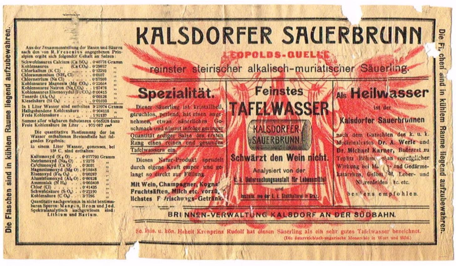 Kalsdorfer Sauerbrunn Table Water Germany