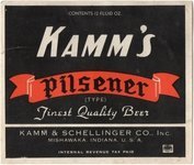 Kamm's Pilsener Beer