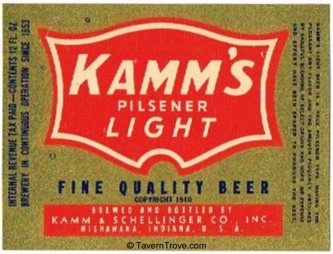 Kamm's Pilsener Light Beer