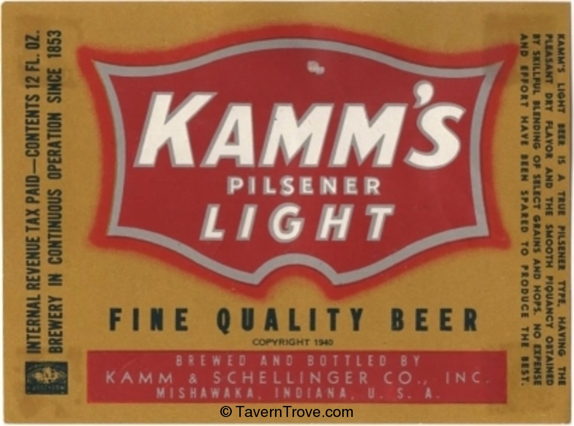 Kamm's Pilsner Light Beer