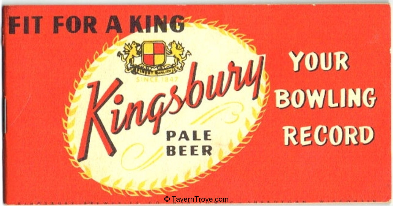 Kingsbury Beer Bowling Record Book