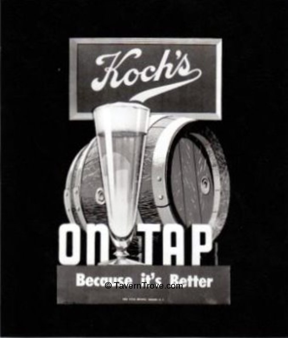 Item 83077 1955 Koch's Beer die cut cardboard Sign