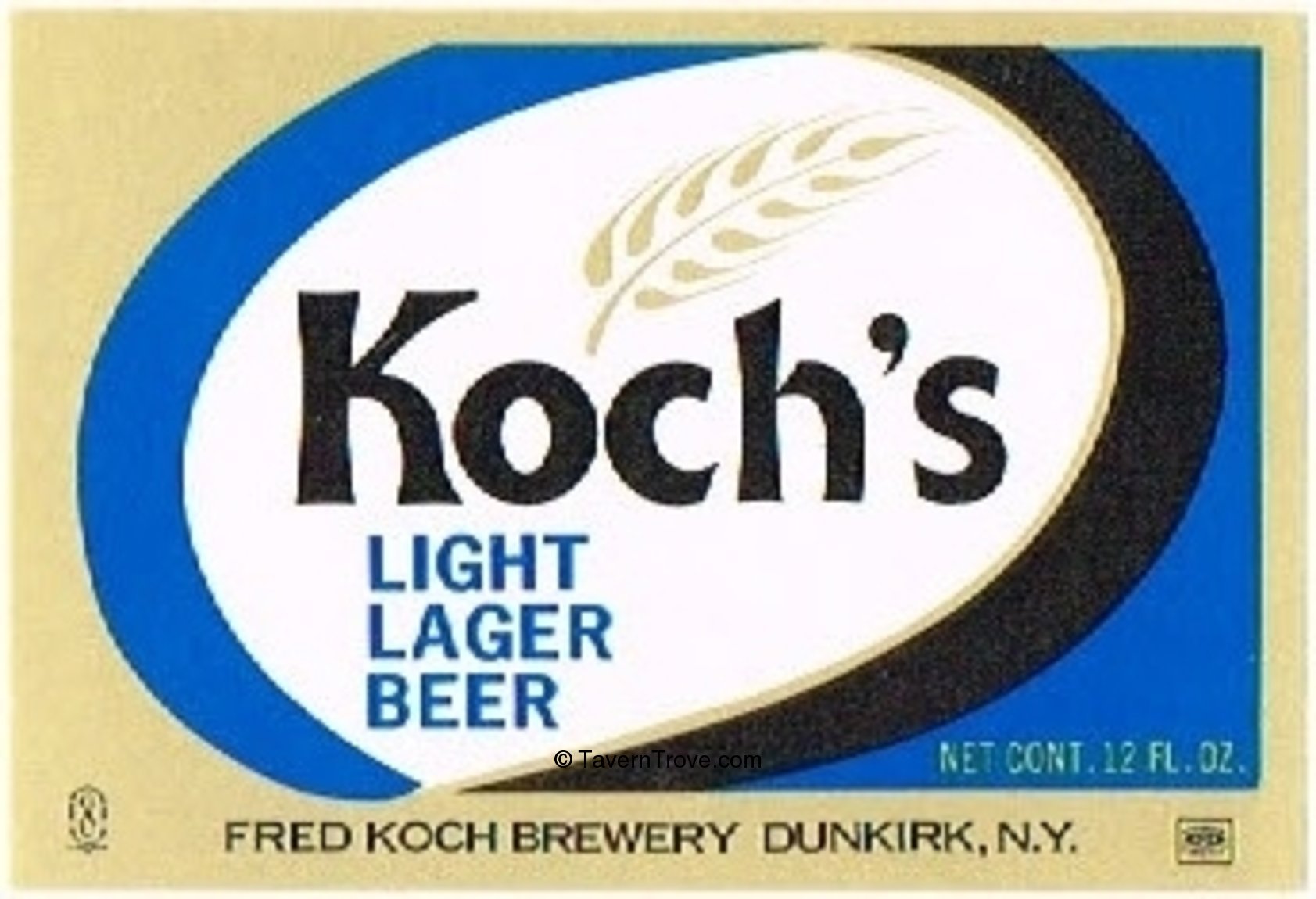 Item 47625 1970 Koch s Light Lager Beer Label Item 47625 1970 Koch s Light Lager Beer Label
