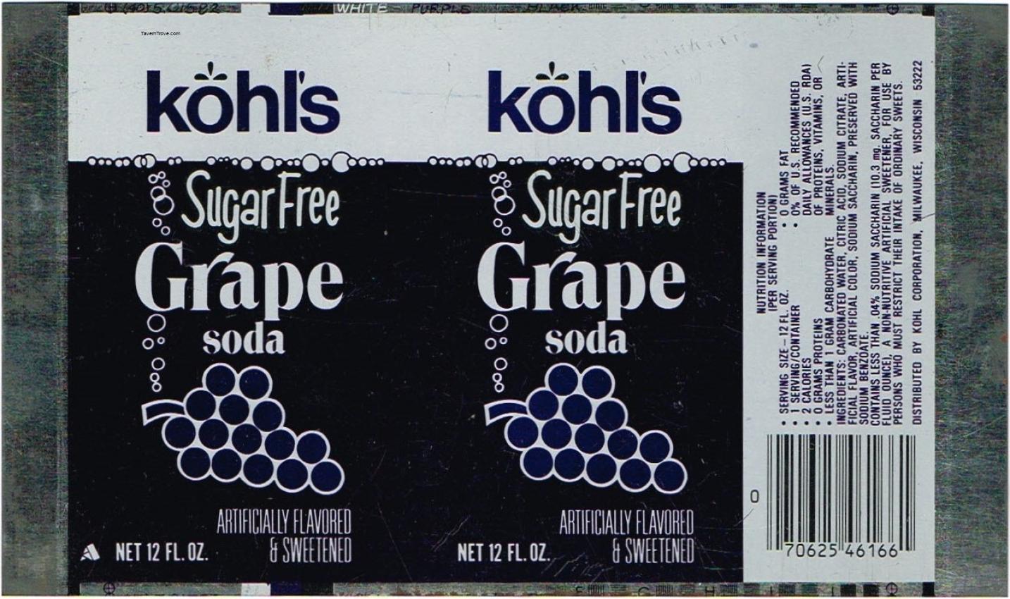 Kohl's Grape Soda Diet (sheet)