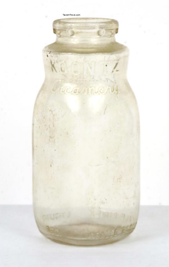 Koontz Creamery Half Pint Milk Bottle Westminster Maryland