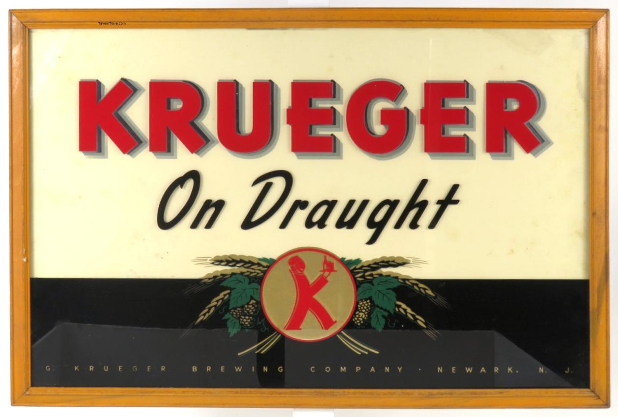 Krueger Beer Reverse-Painted Glass