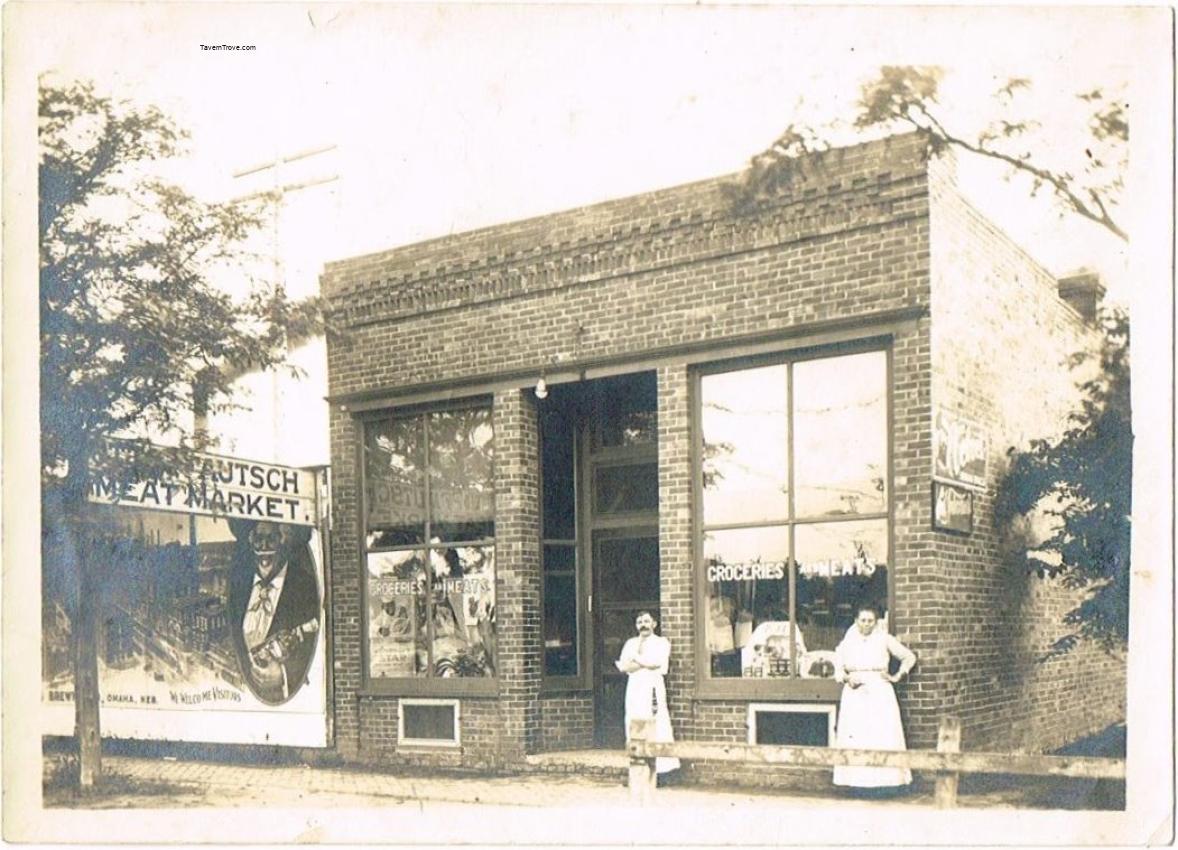 Krug Beer Billboard outside Otto Fauch's Meat Market Grand Island Nebraska