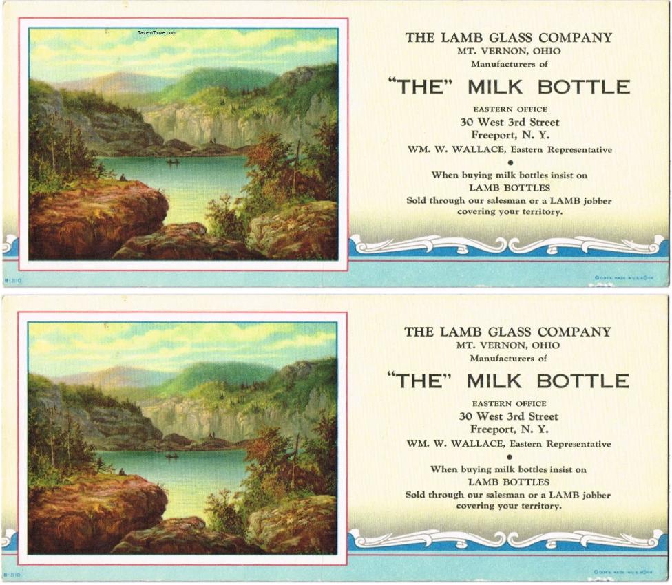 Lamb Glass Company Milk Bottle Lot of Two Freeport New York