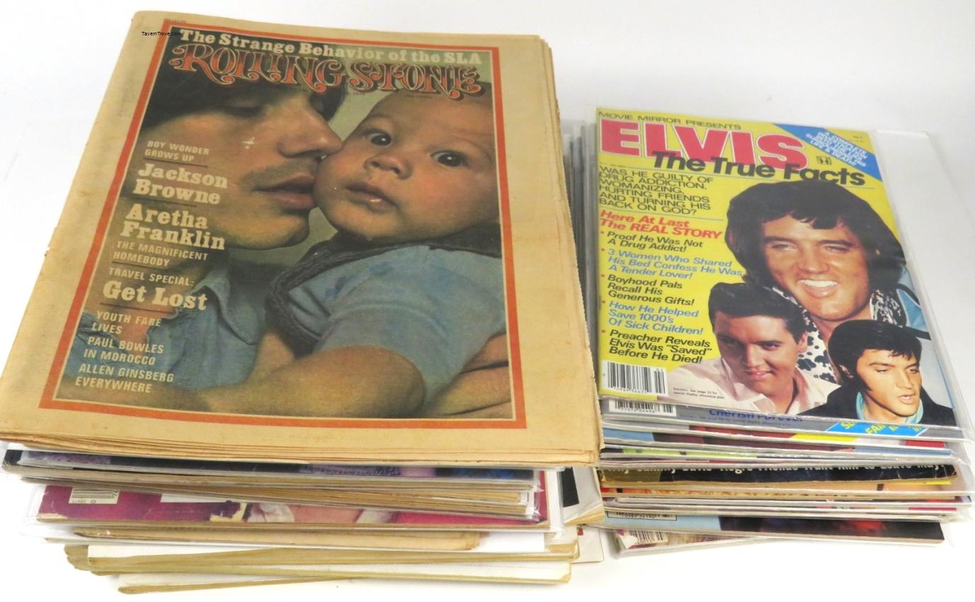 Large Lot of Rolling Stone Goldmine Misc. Elvis Magazines Programs Etc. Music Theatre Interest
