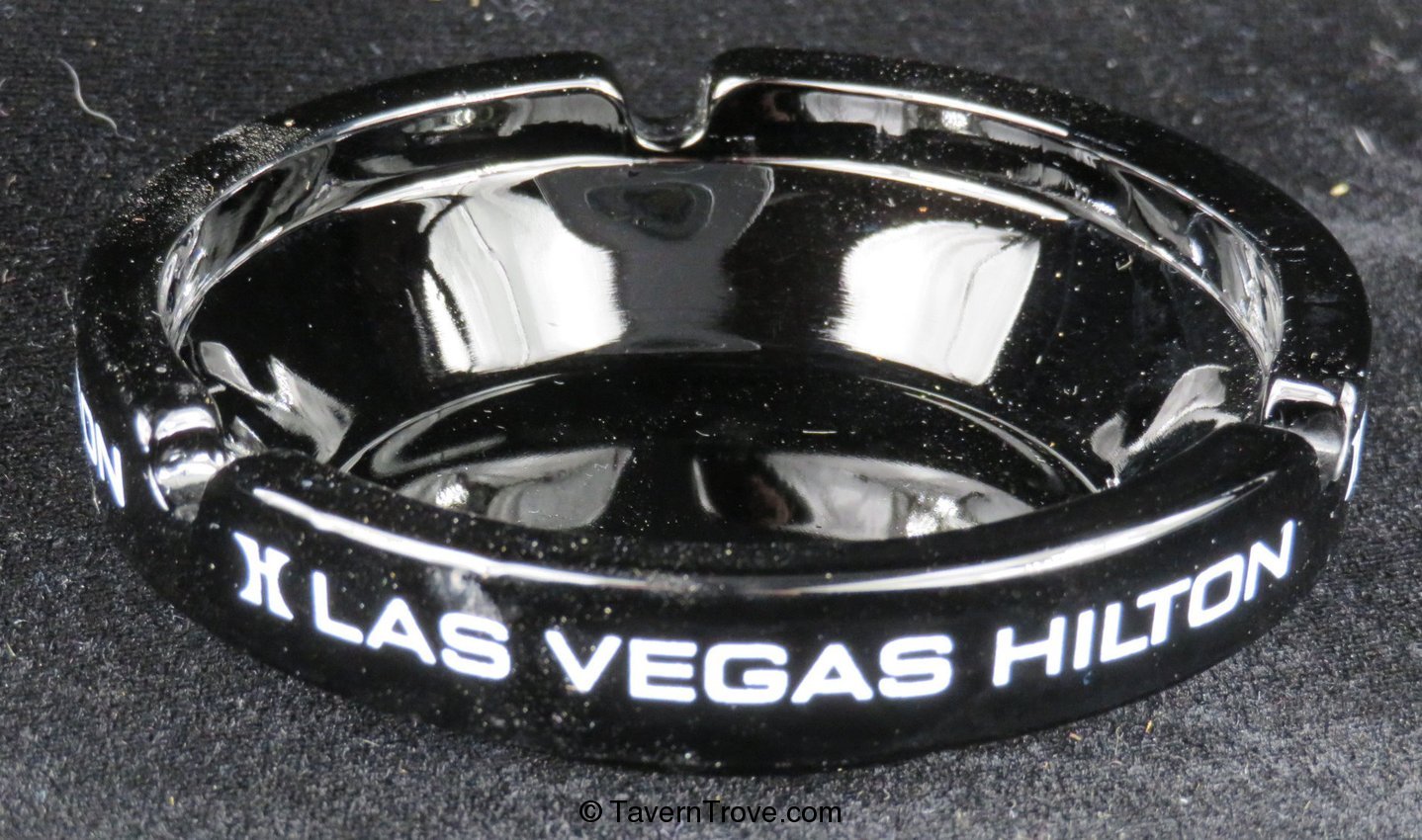 Las Vegas Hilton Black Glass Ashtray