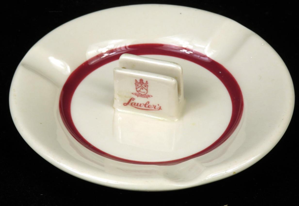 Lawler's Porcelain Ashtray Matchholder Iro-Tan Ware