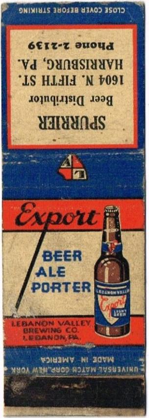 Lebanon Valley Export Beer/Ale/Porter