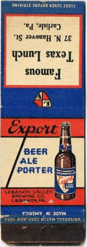 Lebanon Valley Export Beer/Ale/Porter Dupe