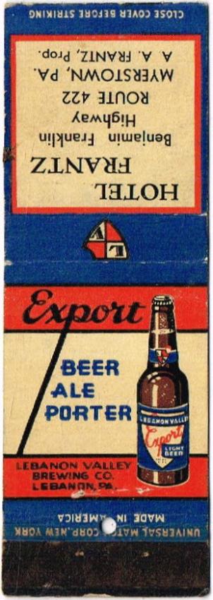 Lebanon Valley Export Beer/Ale/Porter Dupe