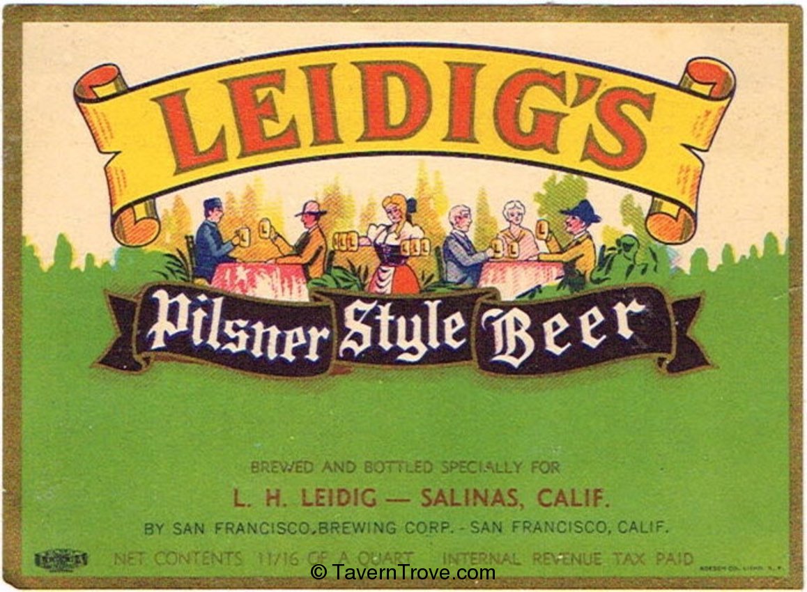 Leidig's Pilsener Style Beer