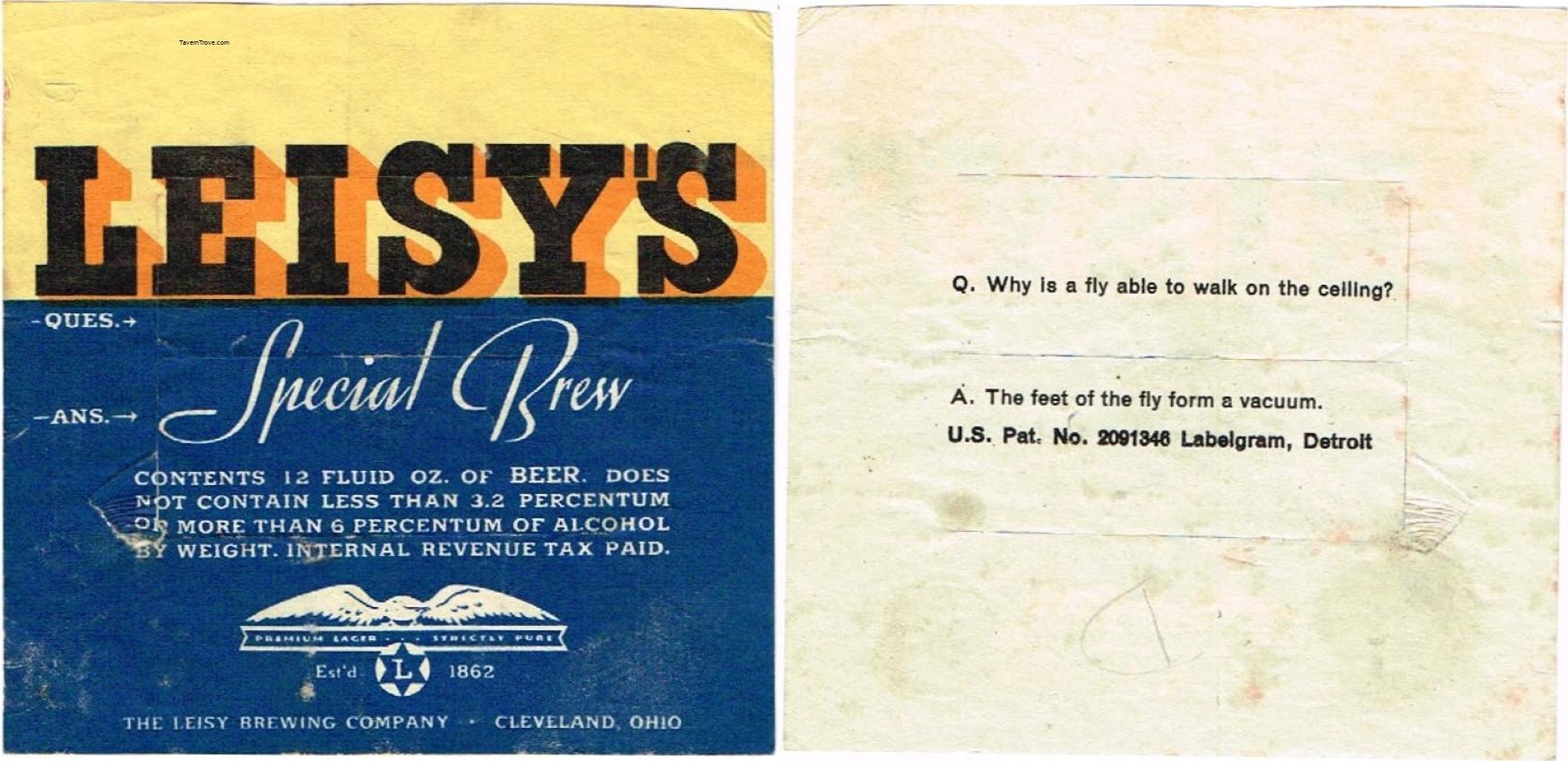 Leisy's Special Brew Beer Labelgram 