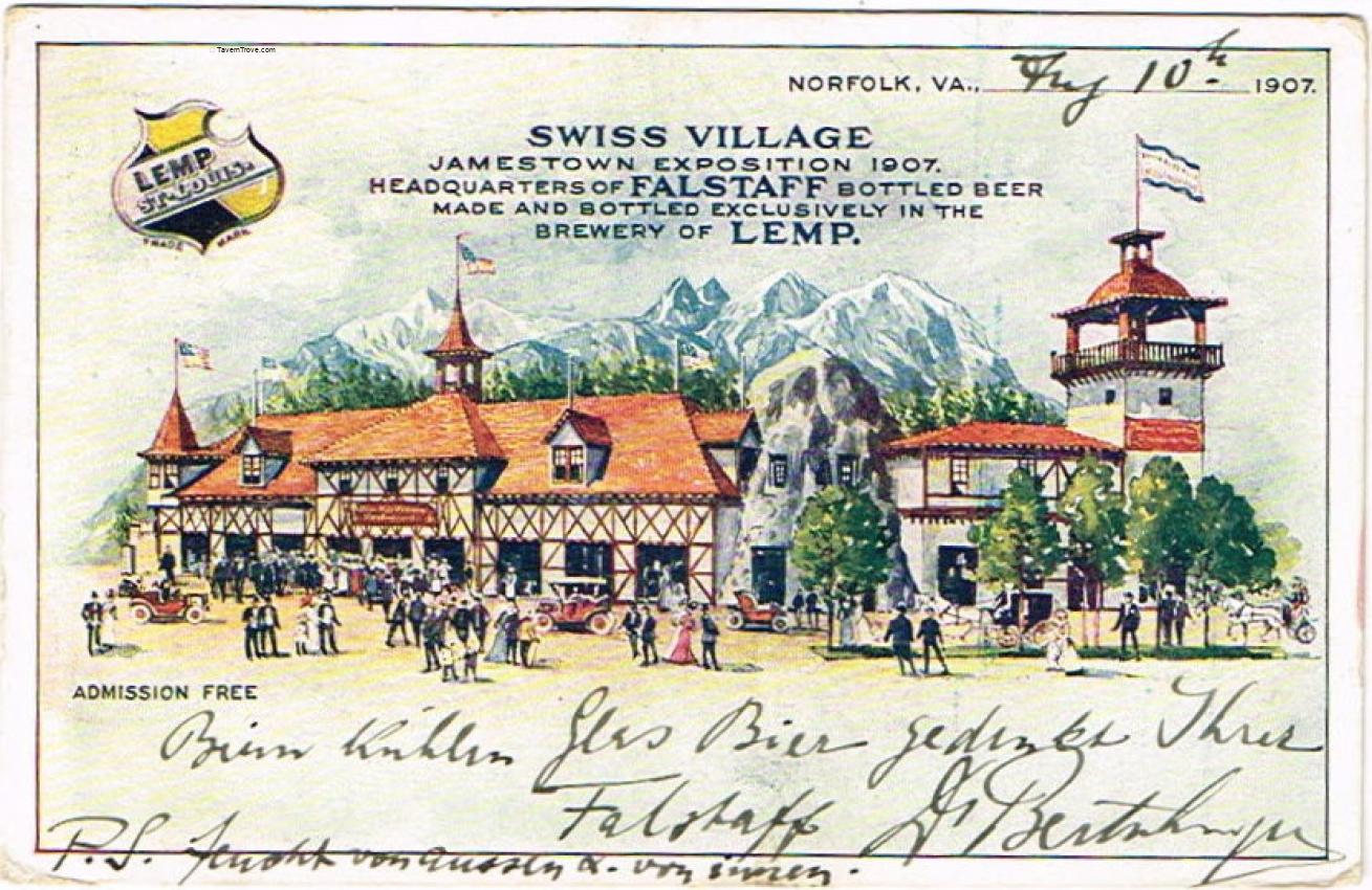 Lemp Beer Swiss Village at the Jamestown Exposition (colorized)