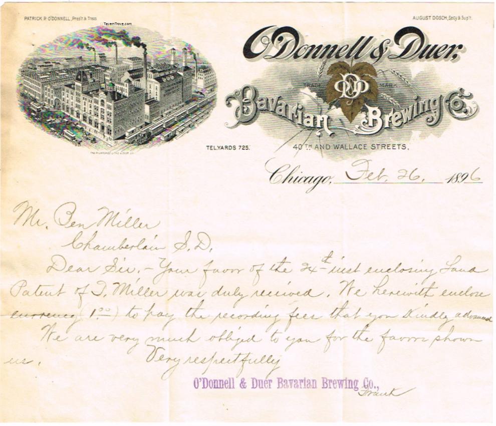 O'Donnel & Duer  Bavarian Brewery Letterhead