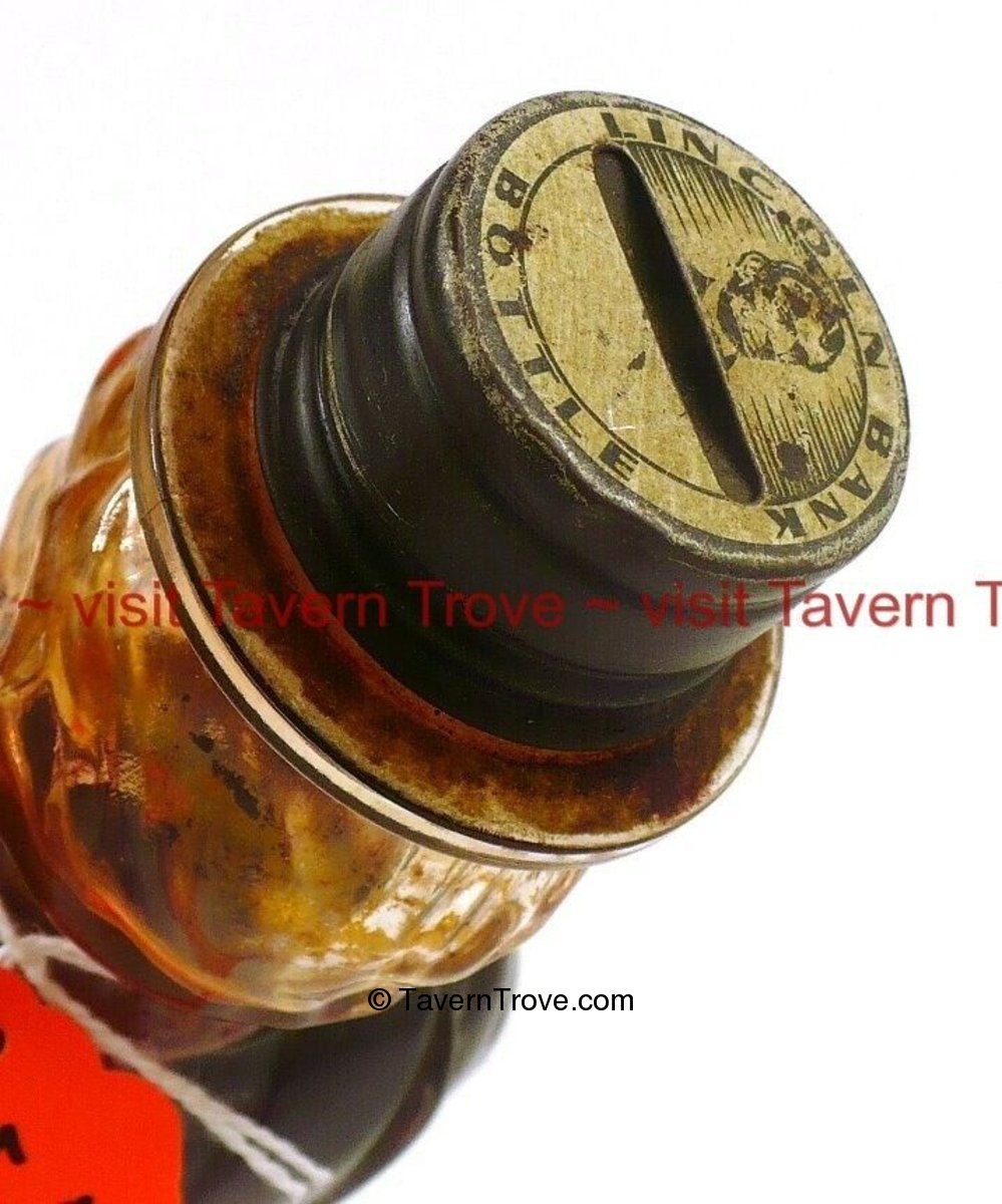Item 97143 1949 Lincoln Syrup (Full) Bottle Bank Soda Bottle Signs (All Signs, Indoor & Outdoor)