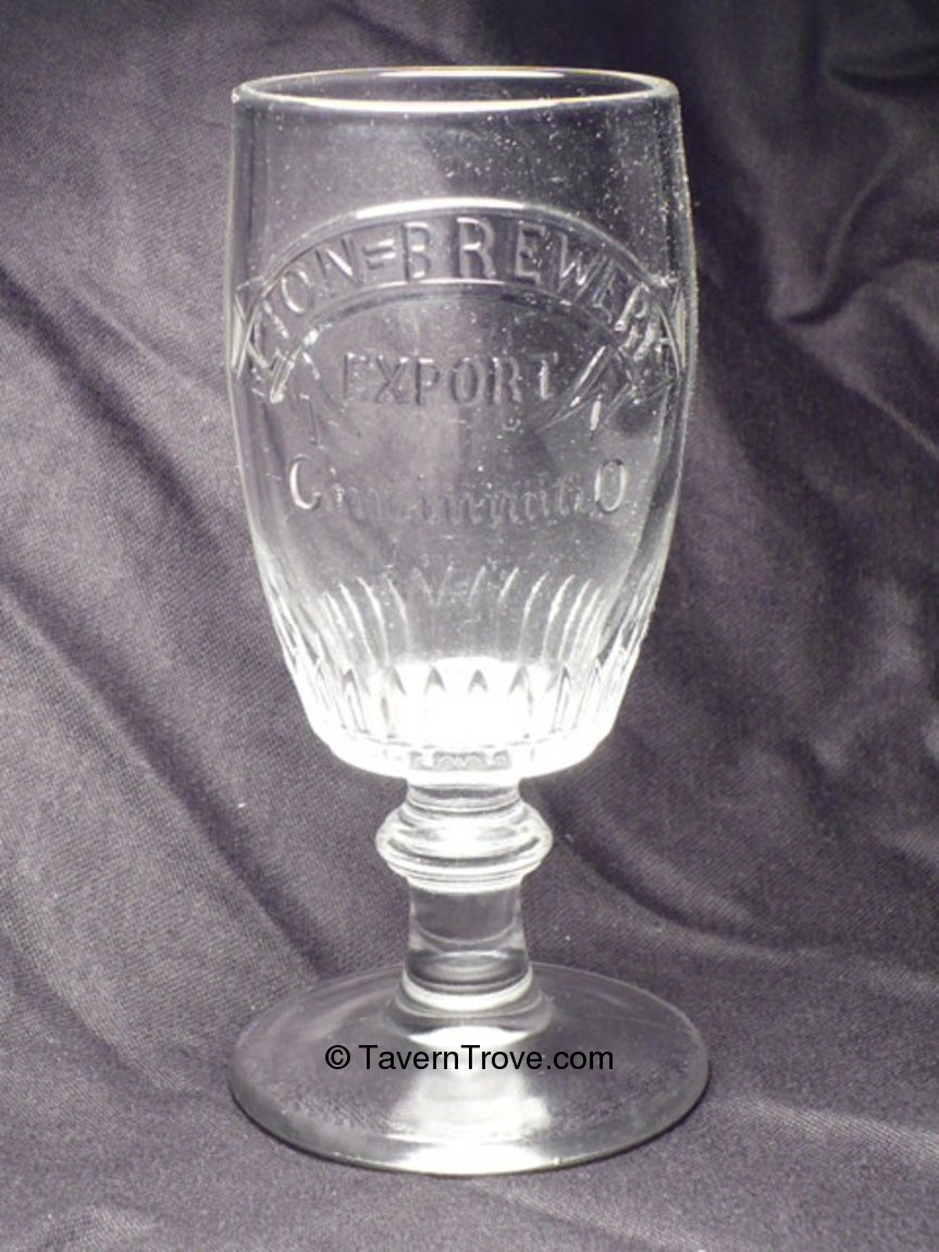 1889 Embossed Drinking Glasses Lion Brewery Tavern Trove