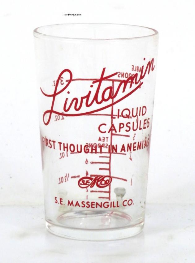 Livitamin Vitamin Pills Measuring Glass