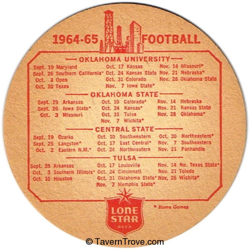 Lone Star Beer 1964 Football Schedule