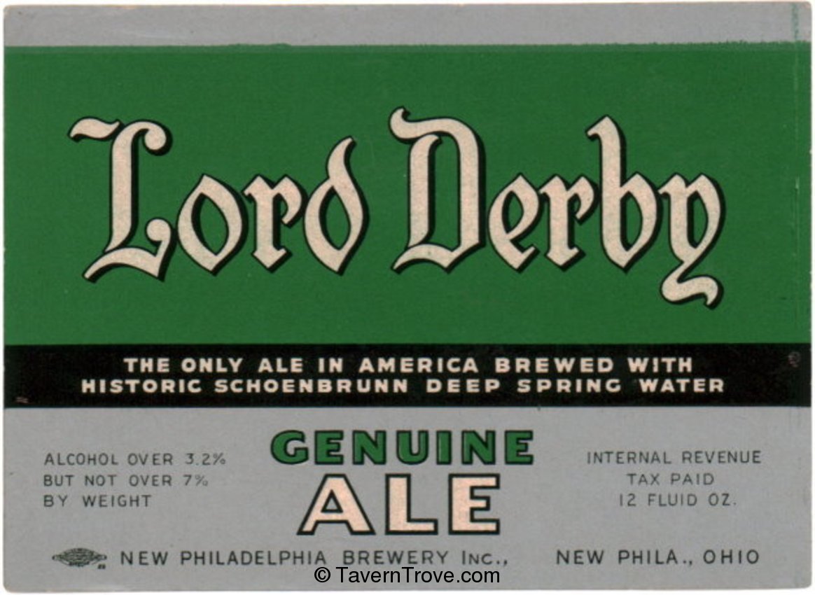 Lord Derby Genuine  Ale